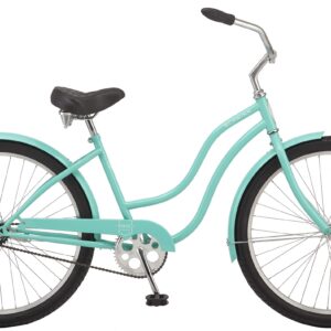 Schwinn Mikko Beach Cruiser Bike for Adult, Single Speed, Coaster Brake, 26-Inch Wheels, 17-Inch Steel Frame, Full Front & Rear Fenders, Classic Handlebar, Teal