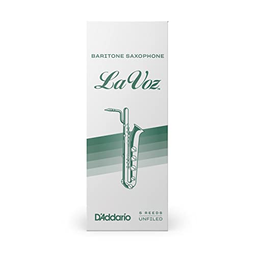 D’Addario Woodwinds Baritone Saxophone Reeds, Medium Hard, 5 Pack