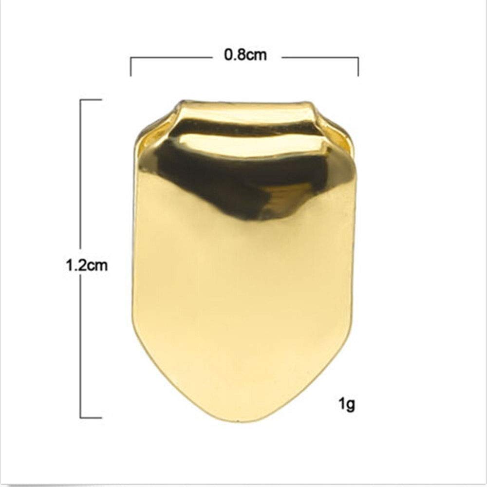 Onwon 2 Pieces 14K Plated Gold Grillz Hip Hop Top Tooth Single Grill Cap for Teeth Mouth