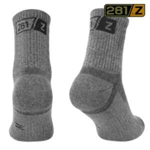 281Z Military Cotton Micro Crew Boot Socks - Cushioned Sole - Moisture Wicking - Odor Resistant - Hiking Trekking Outdoor (Dark Grey Small 4 Pairs Pack)