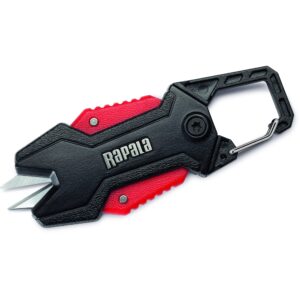 rapala rcd retractable line scissors, black/red