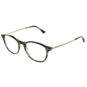 eyeglasses tom ford ft 5553 -b 056 shiny striped black & grey, rose gold/blue b, shiny striped black grey, 50-19-145