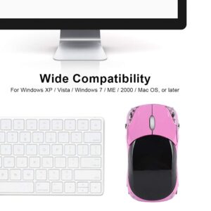 2.4GHz Mouse, Portable Optical Small Mouse 1600DPI for Mac Android ME Windows PC Tablet Gaming Office (Black)