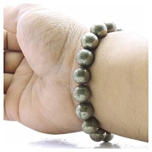 DHYANARSH Pyrite Beads Bracelet - Astronomy Jewelry, AAA Natural Stone Beads 8mm