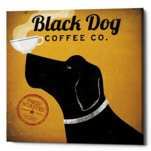 Epic Graffiti 'Black Dog Coffee Co' by Ryan Fowler, Canvas Wall Art, 12"x12"