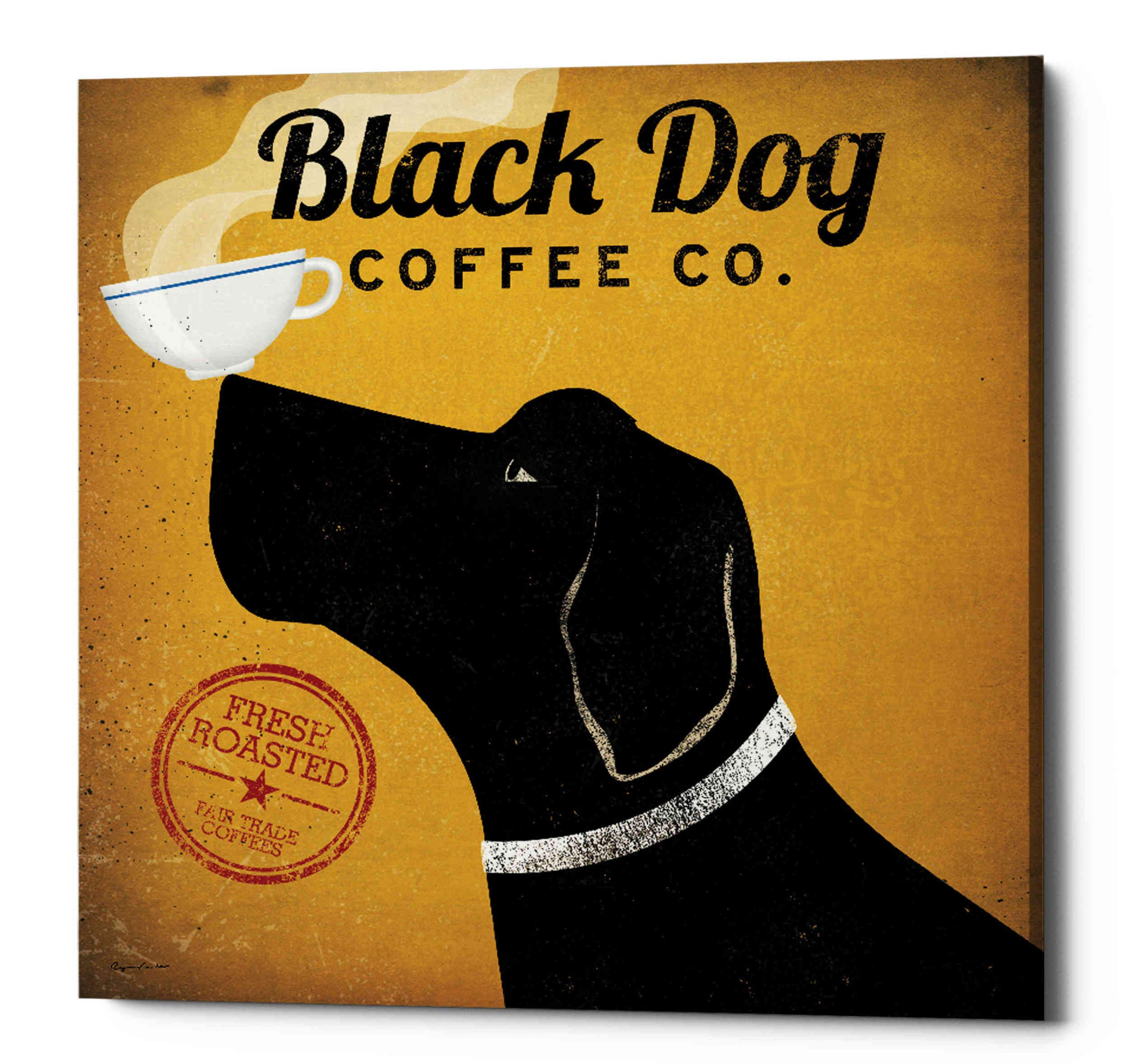 Epic Graffiti 'Black Dog Coffee Co' by Ryan Fowler, Canvas Wall Art, 12"x12"