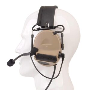 The Mercenary Company Closed-Ear Electronic Hearing Protection Earmuffs & Communication Headset (Tan)