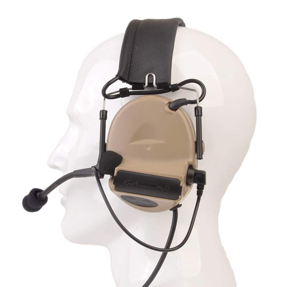 The Mercenary Company Closed-Ear Electronic Hearing Protection Earmuffs & Communication Headset (Tan)