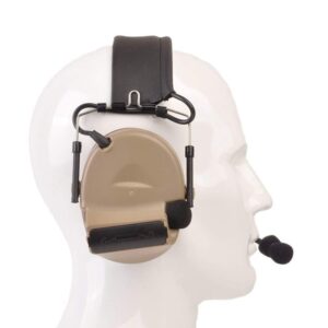 The Mercenary Company Closed-Ear Electronic Hearing Protection Earmuffs & Communication Headset (Tan)