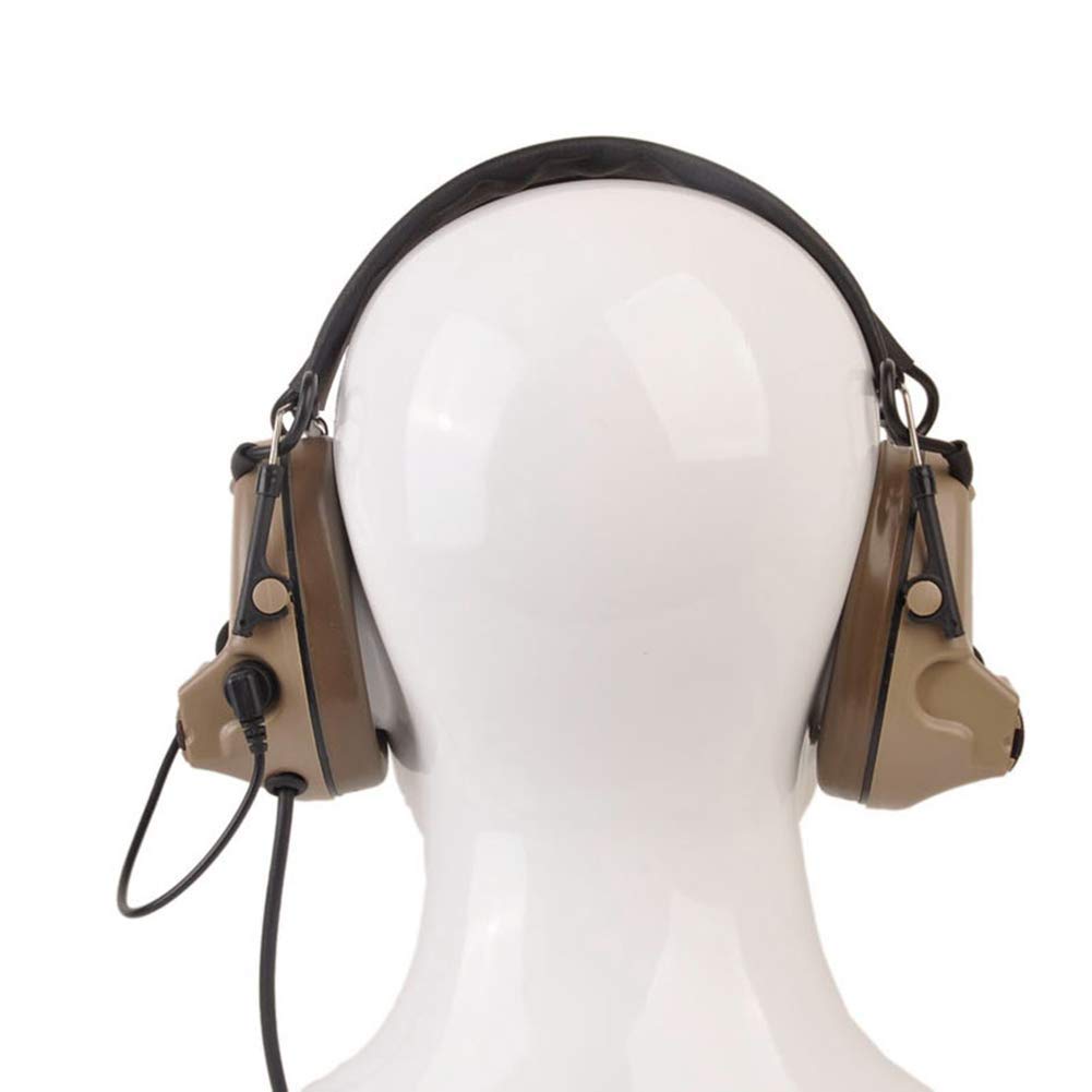 The Mercenary Company Closed-Ear Electronic Hearing Protection Earmuffs & Communication Headset (Tan)