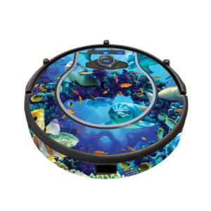 mightyskins skin compatible with shark ion robot 750 vacuum minimal coverage - ocean friends | protective, durable, and unique vinyl wrap cover | easy to apply, remove | made in the usa