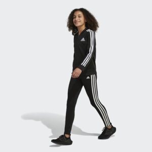 adidas Girls' Big Kids Zip-Up Tricot Track Jacket Warm-Up Bomber, Adi Black, Large