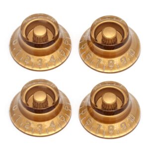 Metallor Electric Guitar Top Hat Knobs Speed Volume Tone Control Knobs Compatible with Les Paul LP Guitar Parts Replacement Set of 4Pcs. (Gold)