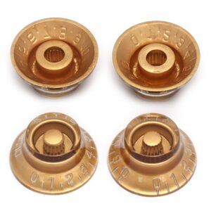 Metallor Electric Guitar Top Hat Knobs Speed Volume Tone Control Knobs Compatible with Les Paul LP Guitar Parts Replacement Set of 4Pcs. (Gold)