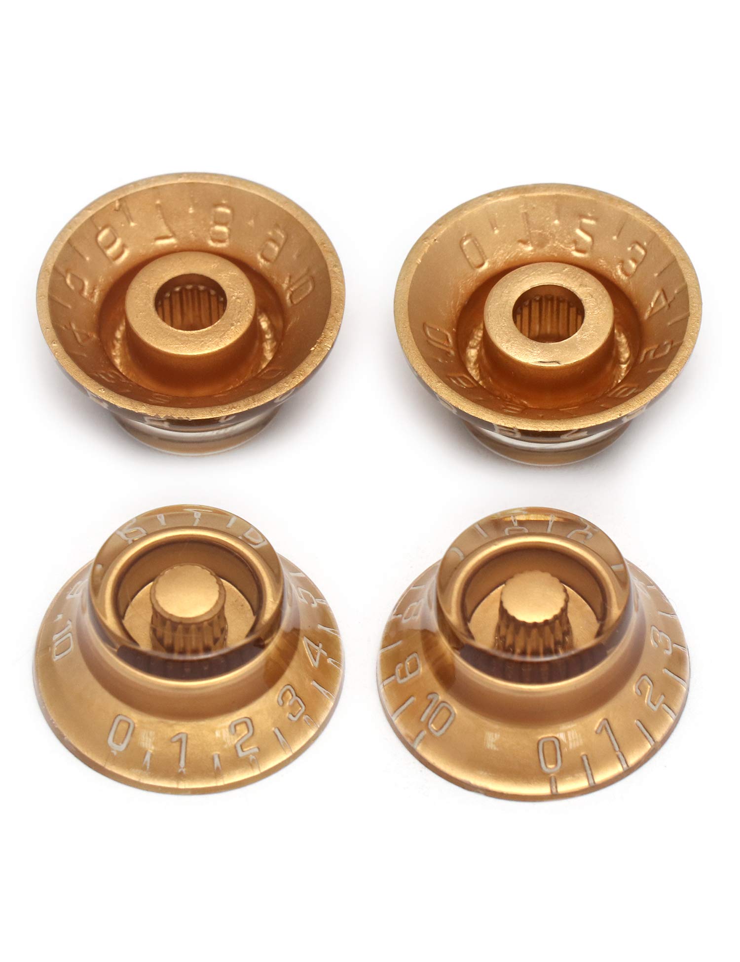 Metallor Electric Guitar Top Hat Knobs Speed Volume Tone Control Knobs Compatible with Les Paul LP Guitar Parts Replacement Set of 4Pcs. (Gold)