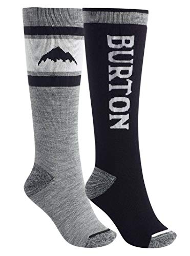 Burton Mens Weekend 2-Pack Midweight Socks, True Black, M/L