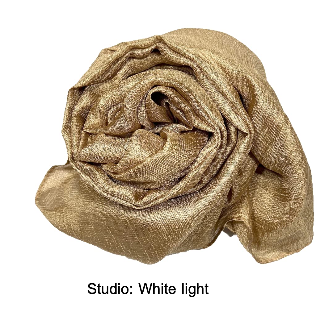 Shanlin Solid Color Silk Feel Long Scarves (Gold)