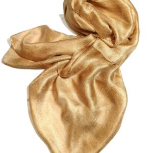 Shanlin Solid Color Silk Feel Long Scarves (Gold)