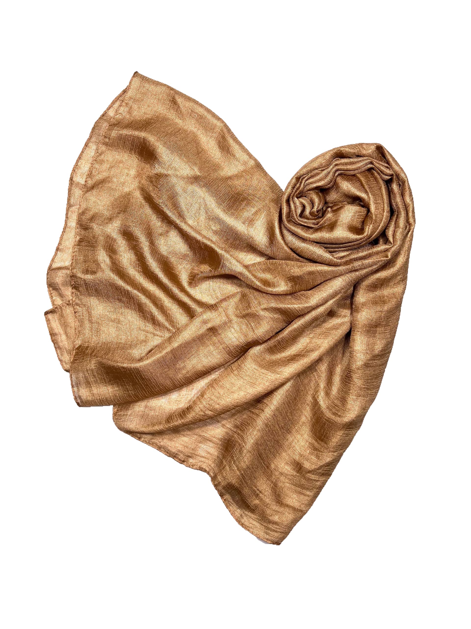 Shanlin Solid Color Silk Feel Long Scarves (Gold)