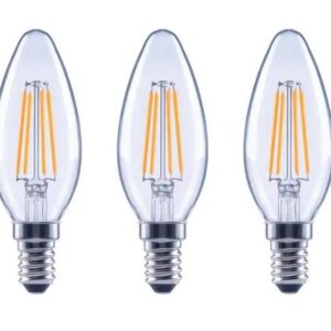 EcoSmart 60-Watt Equivalent B11 Dimmable Energy Star Clear Filament Vintage Style LED Light Bulb Daylight (3-Pack)