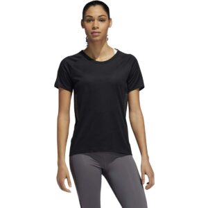 adidas women's 25/7 tee rise up n run black medium