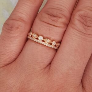 Dazzlingrock Collection 0.45 Carat Round White Diamond Eternity Wedding Band for Ladies in 14K Rose Gold Size 5