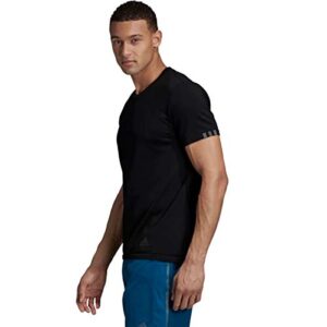 adidas Men's Rise Up N Run Running Tee, Black, Small