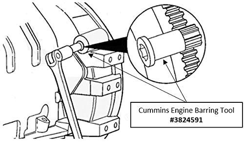 Moker Cummins Barring Tool - Engine Barring/Rotating Tool Compatible with Cummins B/C Series & Dodge Pickups 3.9L, 5.9L, 6.7L & 8.3L diesels Engines，Replaces # 3824591A, 5299073 and 7471A