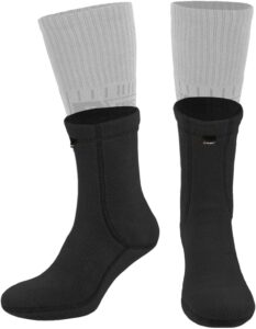 281z hiking warm 6 inch liners boot socks - military tactical outdoor sport - polartec fleece winter socks (large, black)