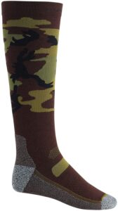 burton mens performance ultralight sock, camo, large