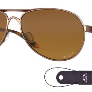 Oakley Feedback OO4079 407914 59M Rose Gold/Brown Gradient Polarized Sunglasses For Women + BUNDLE Accessory Leash + BUNDLE with Designer iWear Eyewear Kit