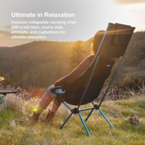 Helinox Savanna High-Back Collapsible Camp Chair, Black