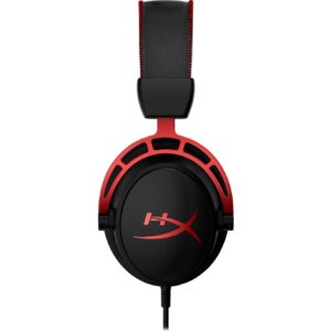 HyperX Cloud Alpha Gaming Headset Headphone Wired Detachable Noise Cancelling Microphone Dual Chamber Drivers Memory Foam Over-ear Soft Leatherette for PC Xbox Nintendo Switch PS4 Black Red (Renewed)