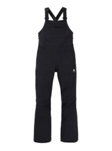 burton womens avalon bib pant, true black new, large