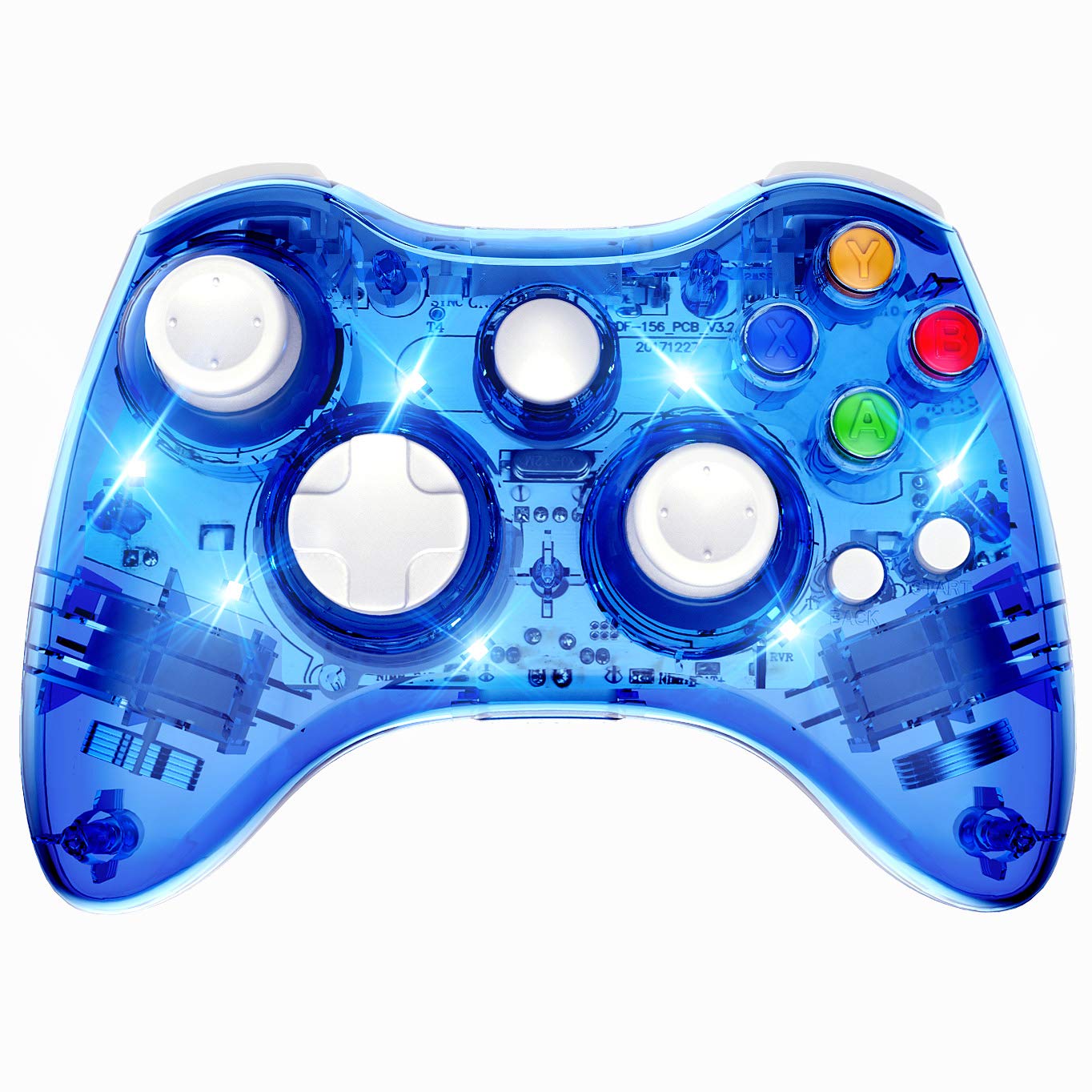 PAWHITS Wireless Controller Compatible with Xbox 360 Double Motor Vibration Wireless Gamepad Gaming Joypad, Blue