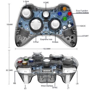 PAWHITS Wireless Controller compatible with Xbox 360 Double Motor Vibration Wireless Gamepad Gaming Joypad, Black