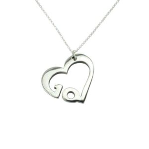 100% Pure Tin 10 Year Wedding Anniversary Necklace - Heart Shaped with 10 Year Cut Out Design