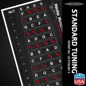 Bass Guitar Fretboard Note Map Decals/Stickers for Learning Notes, Chords & Scales.