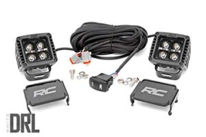 rough country 2" black series square led cube lights | white drl - 70903blkdrl