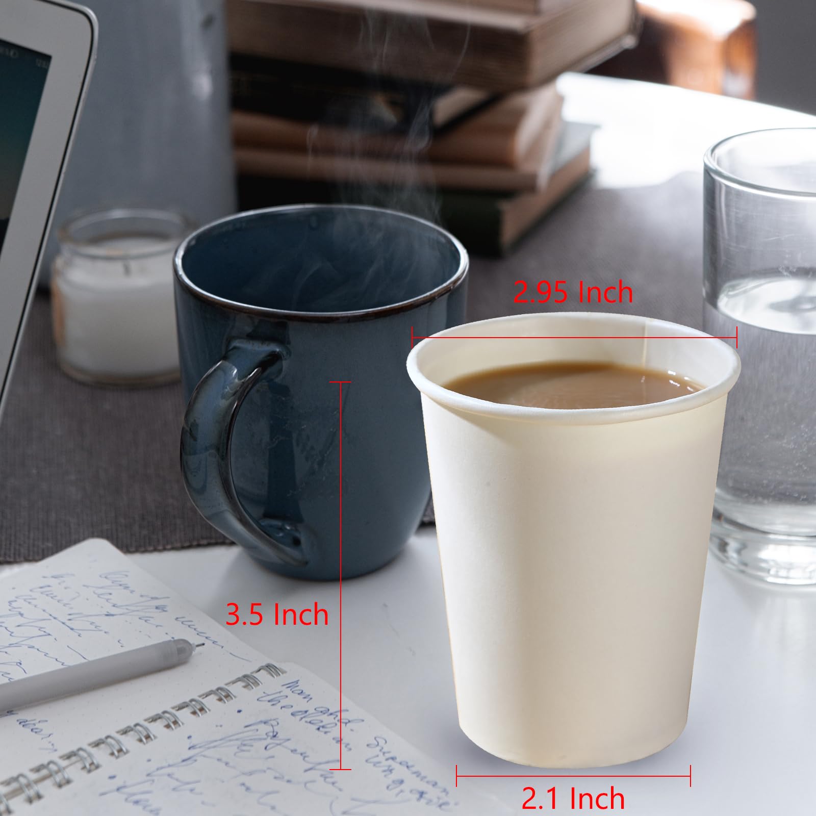 Paper Cups, 50 Pack 8 Oz Paper Cups, White Paper Coffee Cups 8 Oz Disposable White Hot Coffee Paper Cups Paper, 8 Oz Disposable Water Paper Cups Paper Water Cups, Coffee Cups Paper Cups Water Cups