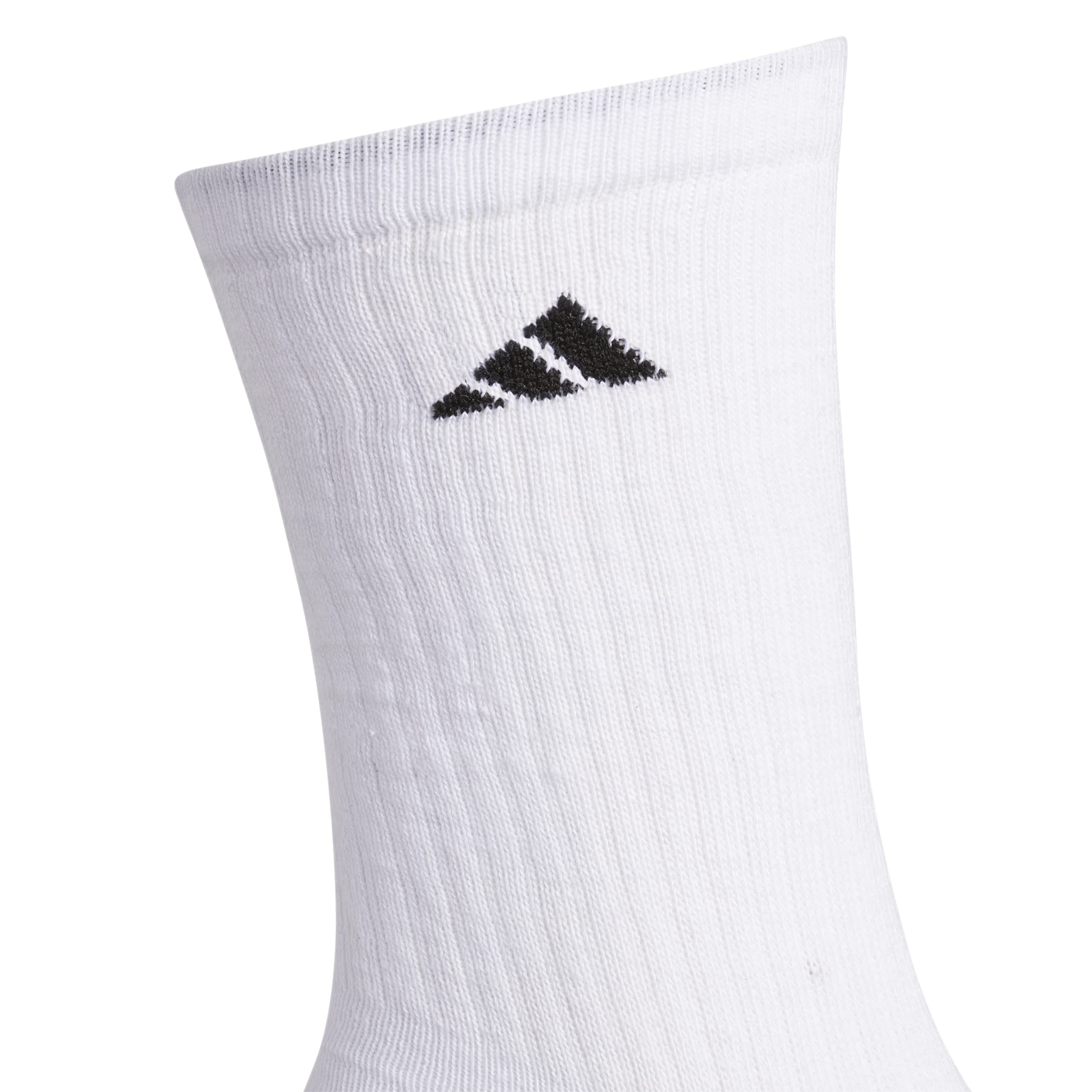 adidas Men's Cushioned Crew Socks (3-Pair), White/Black/Clear Onix Grey, Large