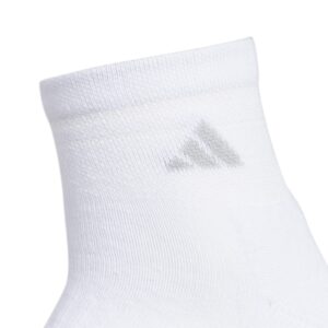 adidas Women's Cushioned Quarter Socks (3-Pair), White/Clear Onix Grey, Medium