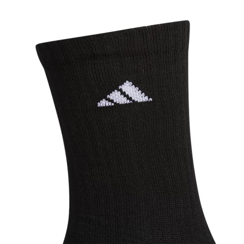 adidas Men's Cushioned Crew Socks (3-Pair), Black/White/Onix Grey, Large