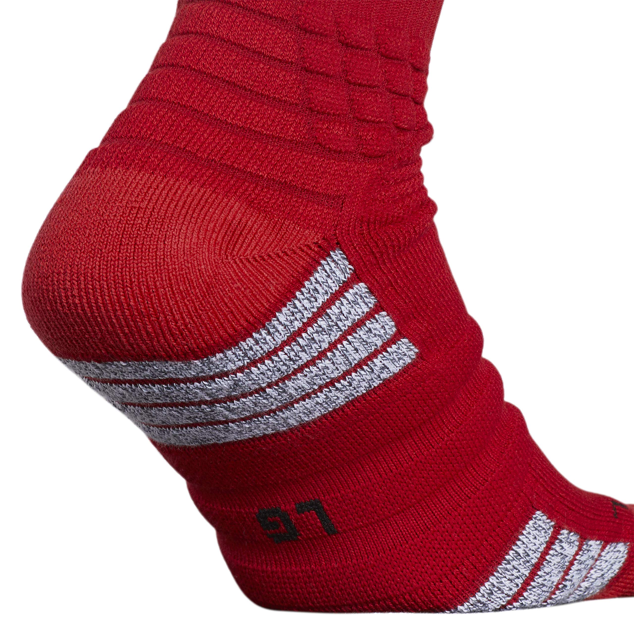 adidas Unisex Creator 365 Basketball Crew Socks (1-Pair), Power Red/White, Large