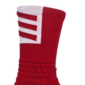 adidas Unisex Creator 365 Basketball Crew Socks (1-Pair), Power Red/White, Large