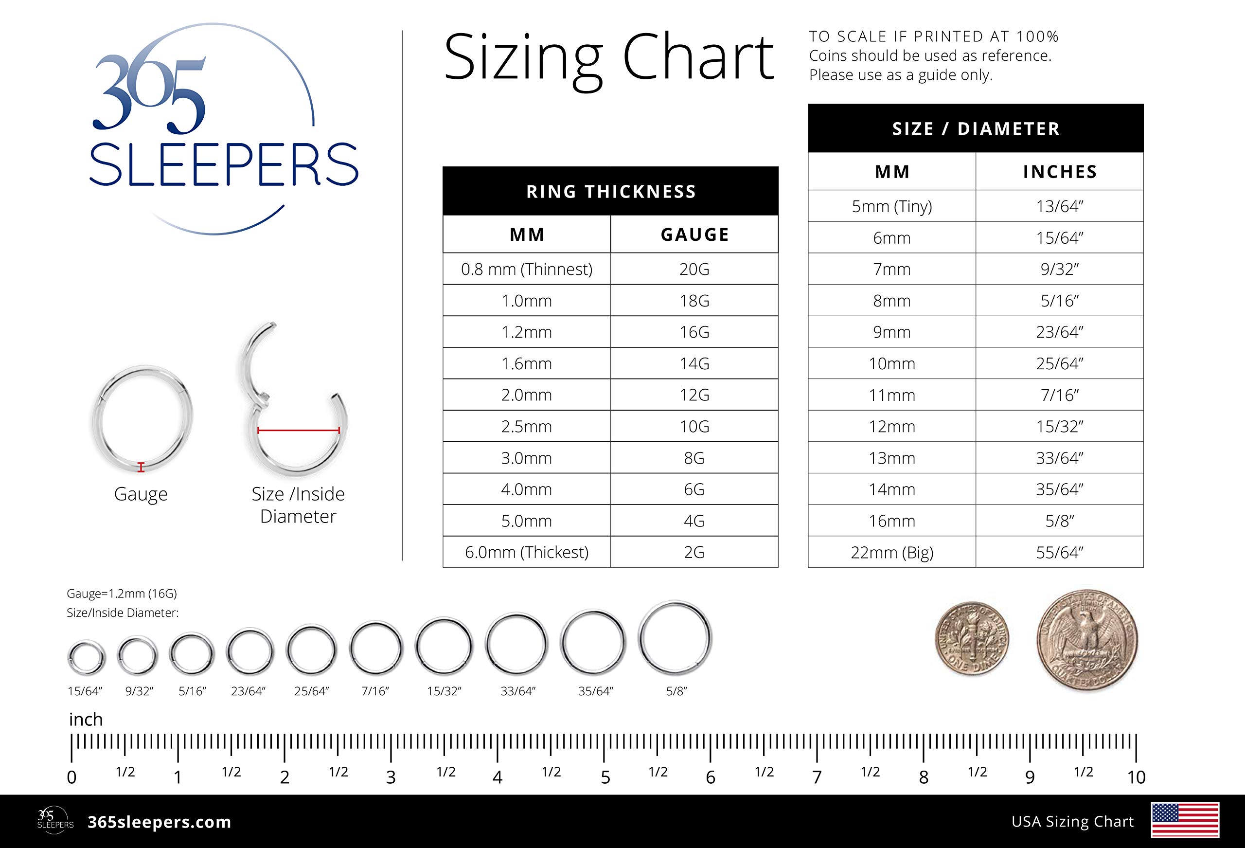 365 SLEEPERS 316L Surgical Steel 16G 8mm 10mm Twist Hinged Hoop Segment Nose Ring Helix Tragus Septum Unisex Earring Body Piercing Jewelry