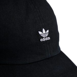 adidas Originals Women's Mini Logo Relaxed Adjustable Cap, Black/White, One Size