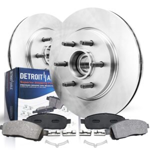 detroit axle - front brake kit for 2wd 04-08 ford f-150, 06-08 lincoln mark lt replacement 2004 2005 2006 2007 2008 disc brake rotors ceramic brakes pads 6 lugs