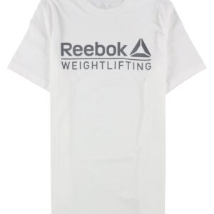 Reebok Weightlifting Graphic Short Sleeve Tee, White, Medium