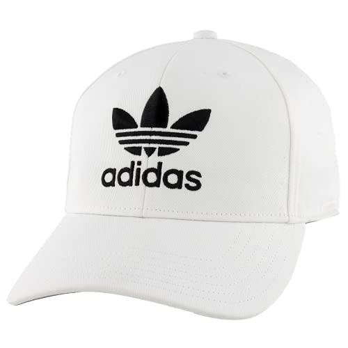 adidas Originals mens Icon Structured Precurve Snapback Cap Hat, White/Black, One Size US